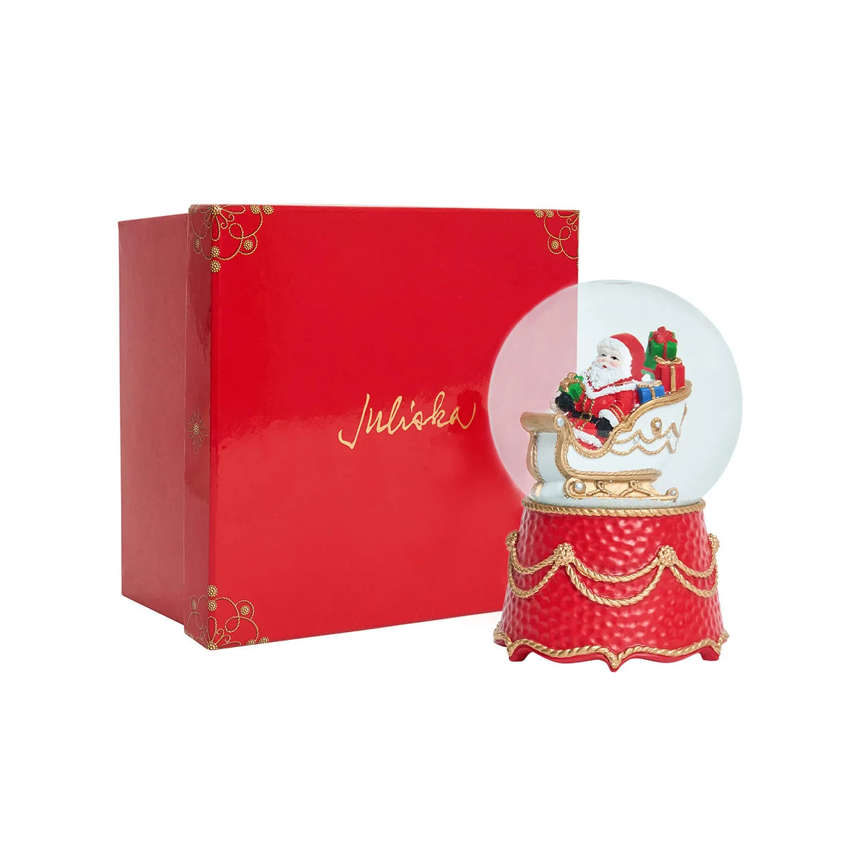 North Pole Santa in Sleigh Snow Globe