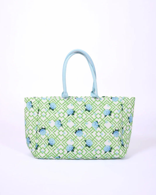 Top It Off Talia Printes Tote Bag: Hydrangea Bamboo