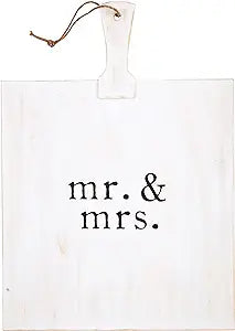 Mud Pie Wedding Mr. and Mrs. Square White Board