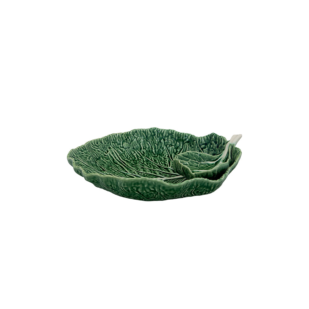 Bordallo Pinheiro Cabbage Natural Chip and Dip
