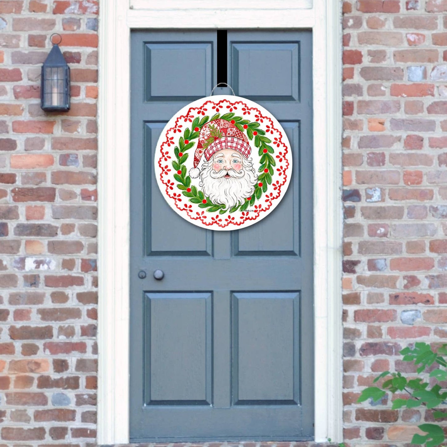 The Porch Baxter and Me Quilted Santa Door Hanger