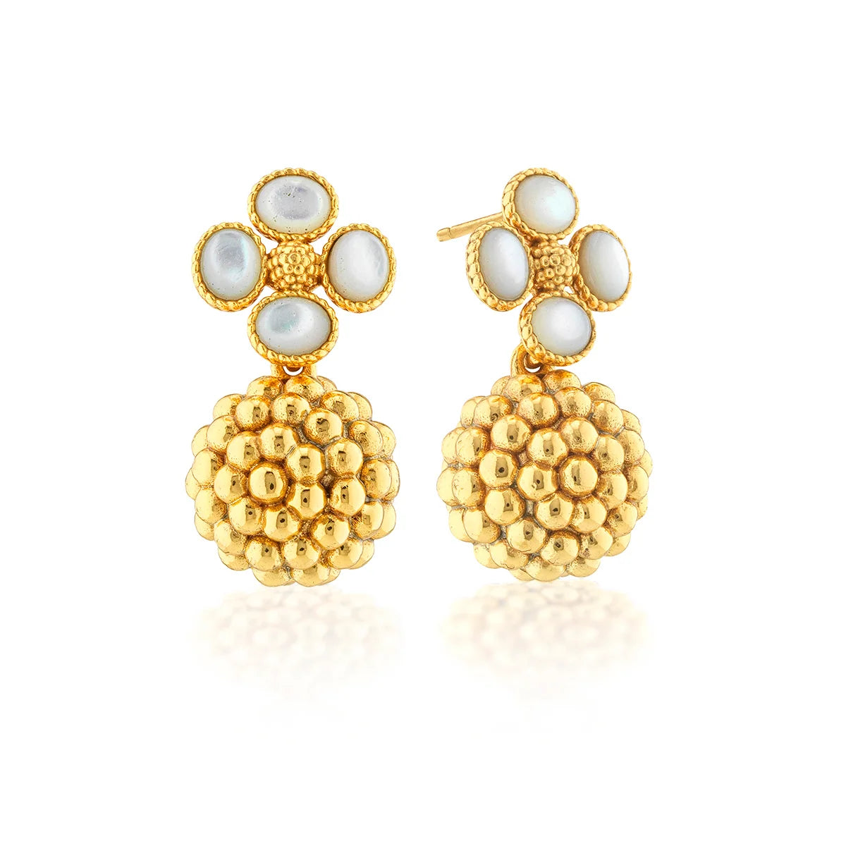 Capucine De Wulf Berry Clover Drop Earrings - MOP