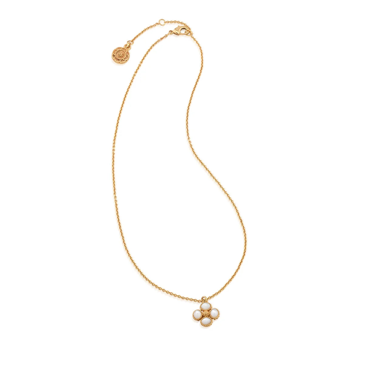 Capucine De Wulf Clover Double Sided Charm Necklace, 16"+2" - MOP