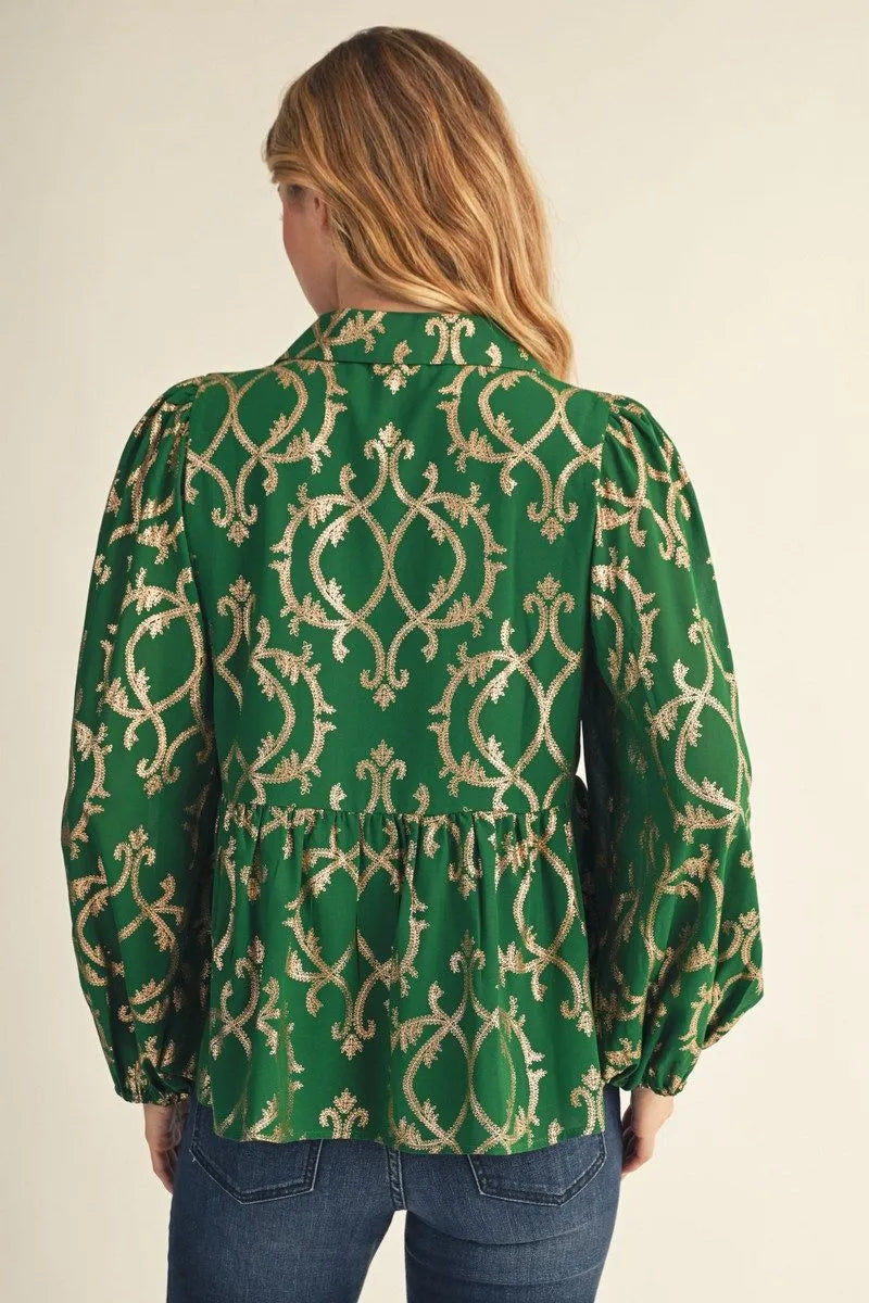 Evergreen Gold Detail Long Sleeve