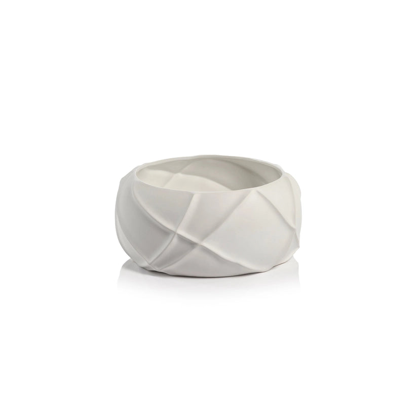 Zodax Belize Ridged Bowl - White