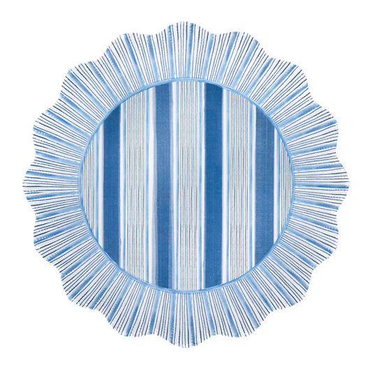 Juliska Cabana Stripe Melamine Dinner Plate - Ocean