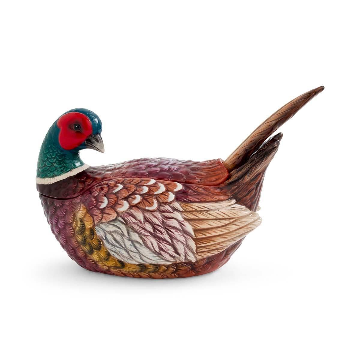 Spode Woodland Pheasant Gravy Boat and Ladle