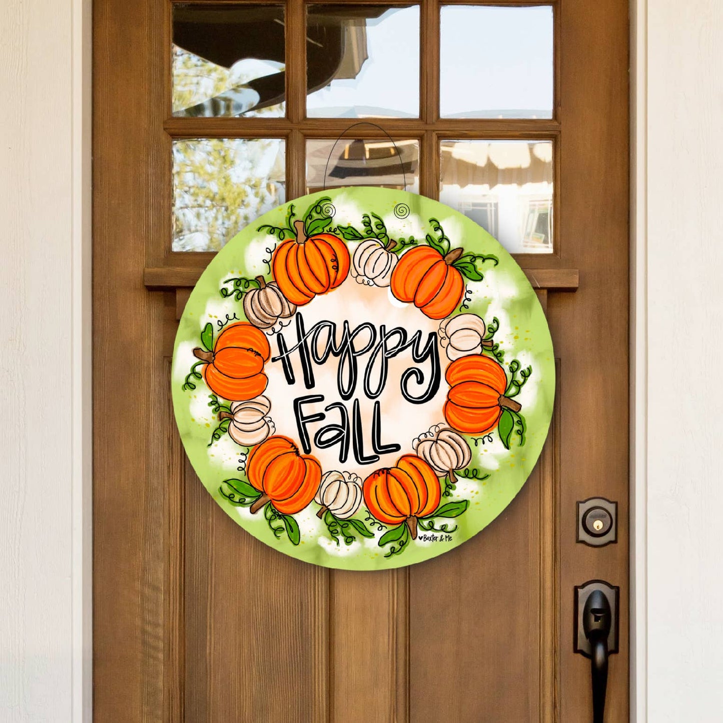 The Porch Baxter and Me Pumpkins All Around Door Hanger