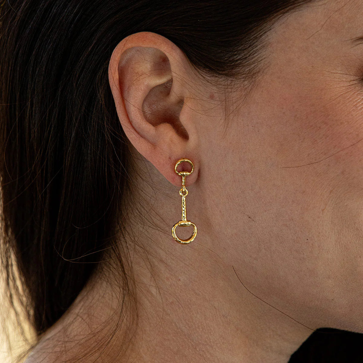 Capucine De Wulf Equestrian Snaffle Bit Earrings- Gold