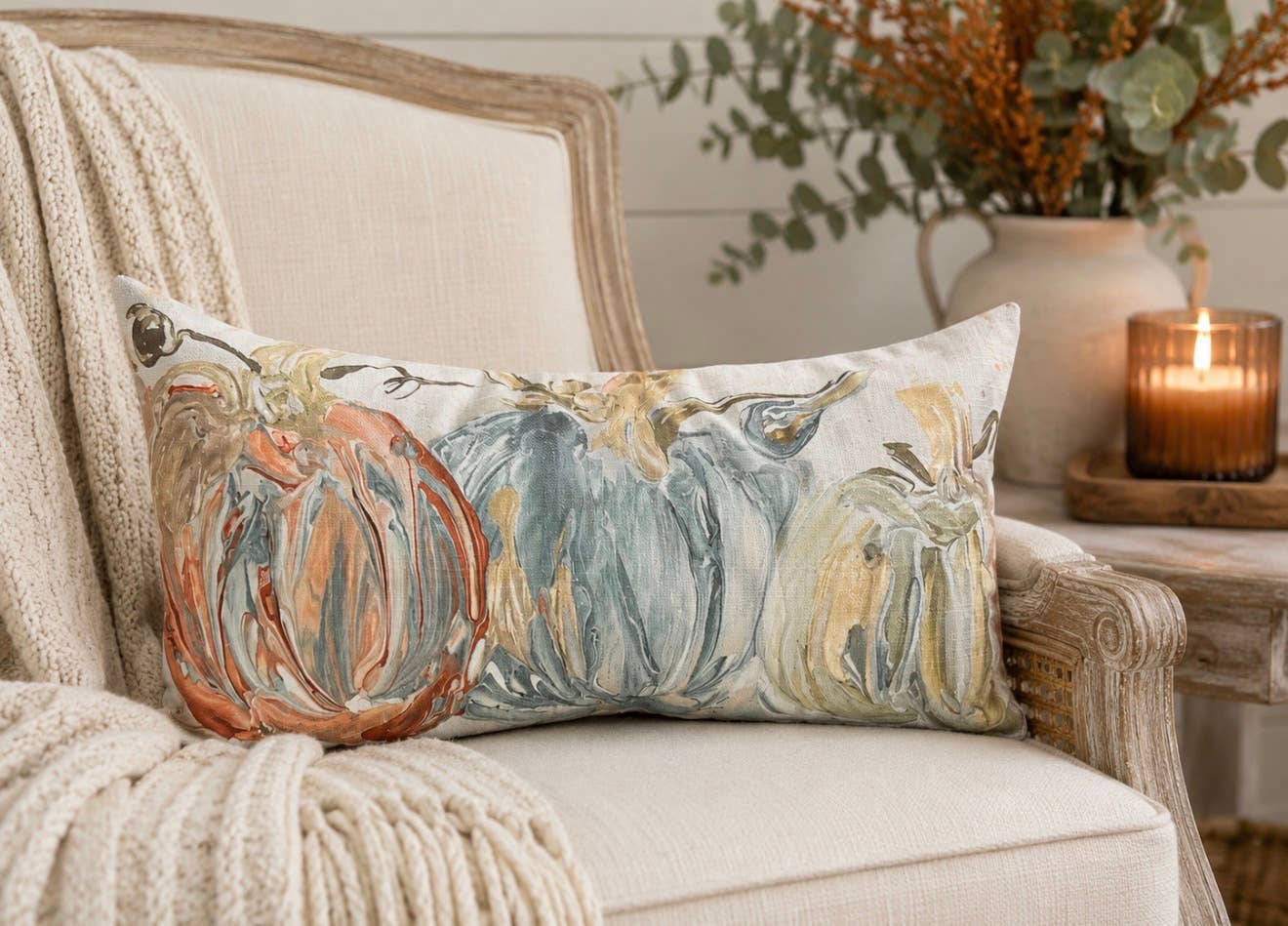 The Porch Colorful Pumpkin Trio Lumbar Pillow