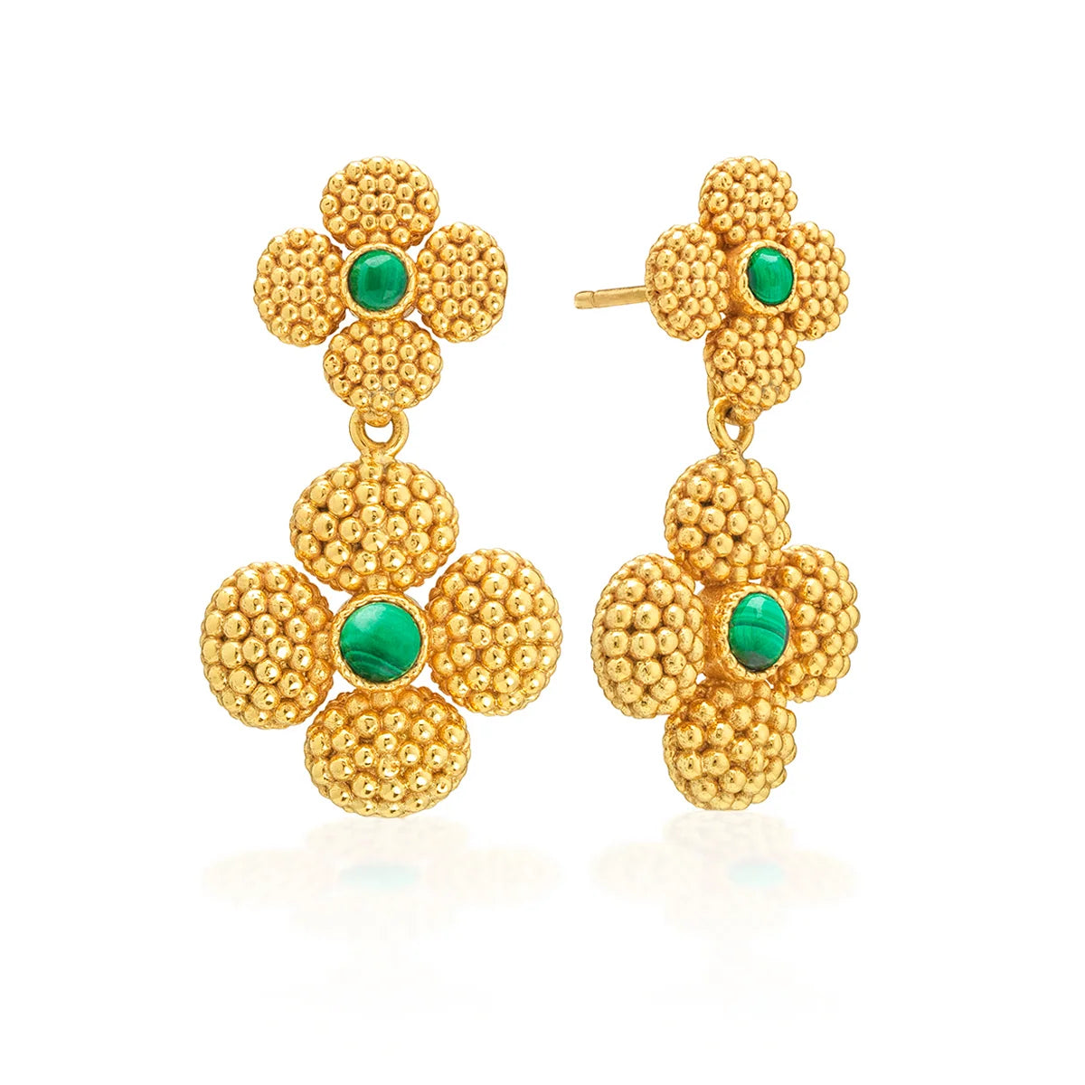 Capucine de Wulf Clover Convertible Duo Earrings - Malachite