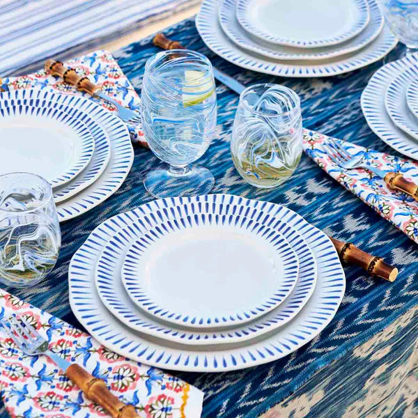 Juliska Sitio Stripe Indigo Salad Plate