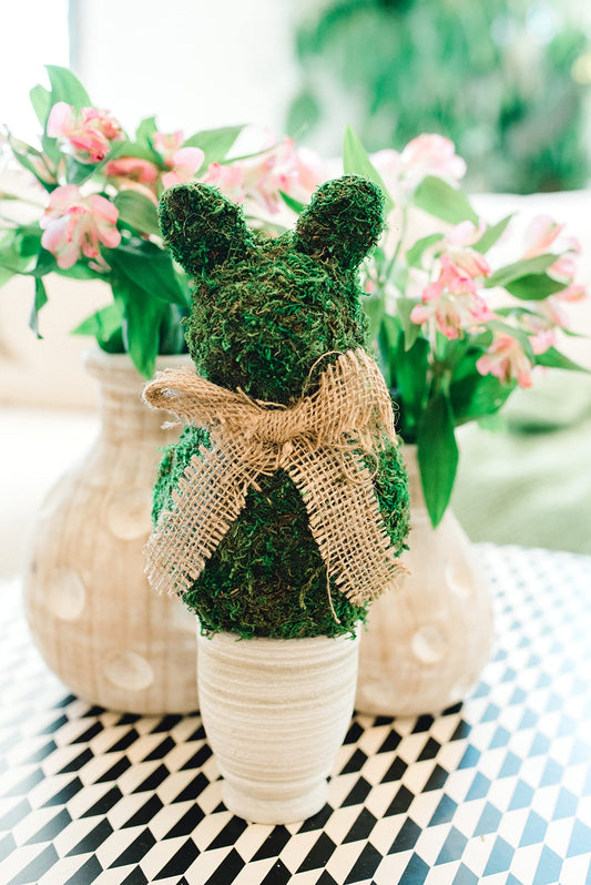Mud Pie Bunny Topiary Pot