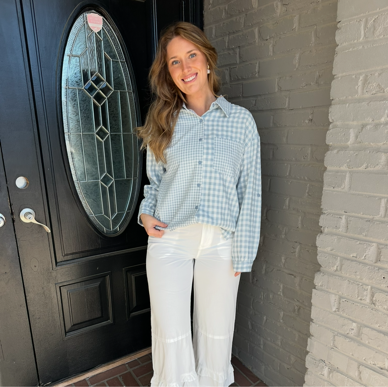 Light Blue Boyfriend Top