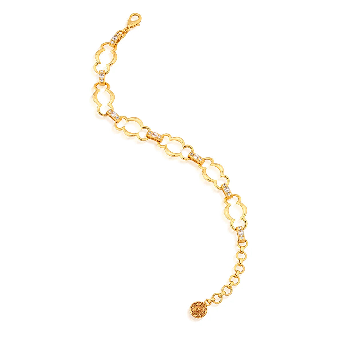Capucine De Wulf Maharani Grande Chain Bracelet, 7.5"+2" - Clear Cubic Zirconi