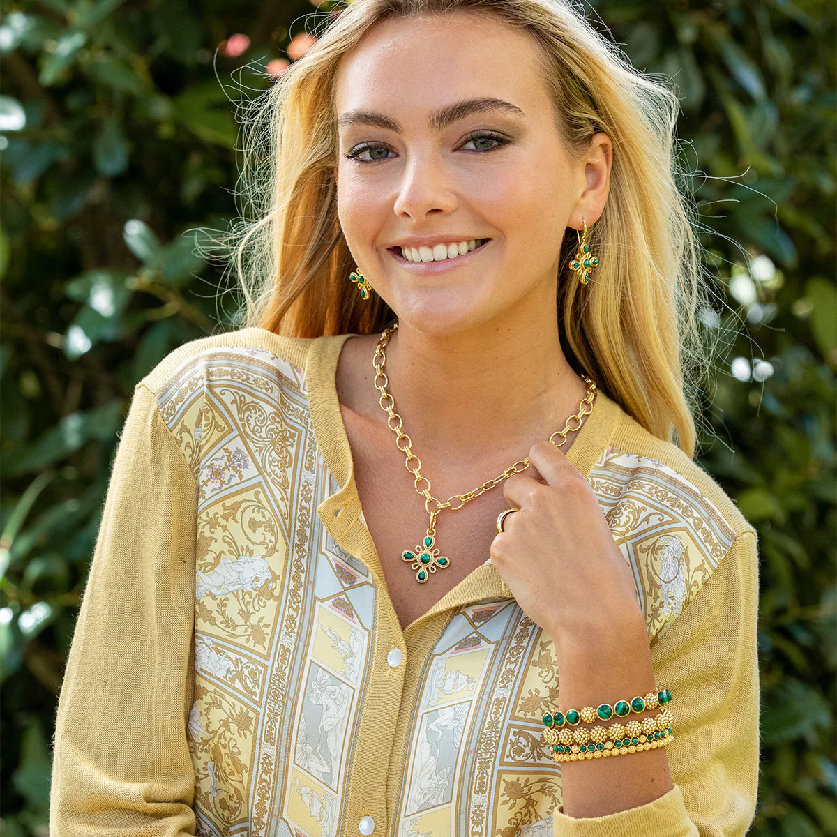 Capucine De Wulf Monique Gem Pendant- Malachite