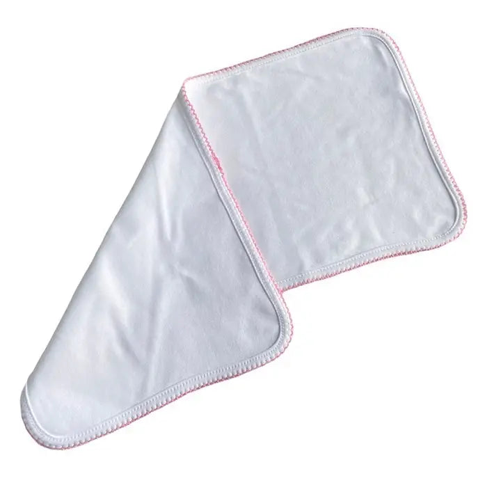 The Porch Zsa Zsa Lolli Blue Picot Trim Burp Cloth