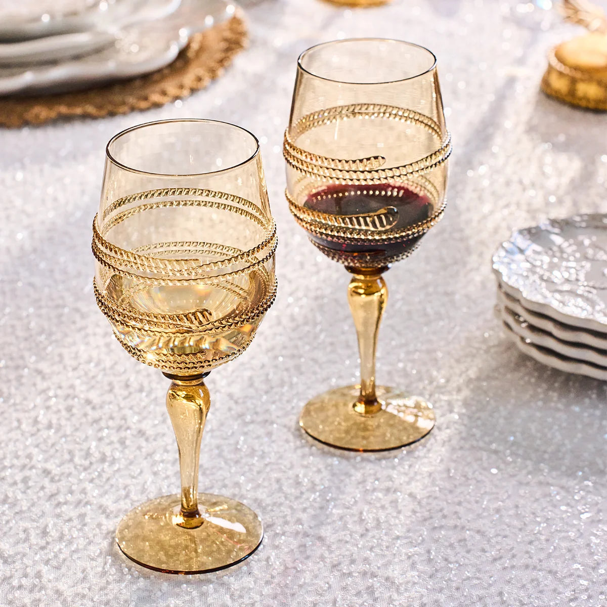 Juliska Ella Wine Glass - Amber