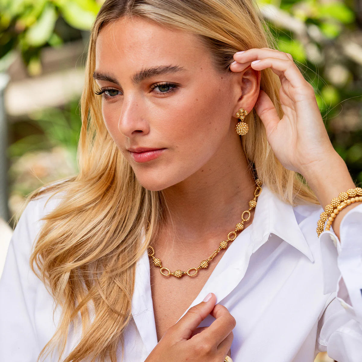 Capucine De Wulf Berry Clover Drop Earrings- Gold