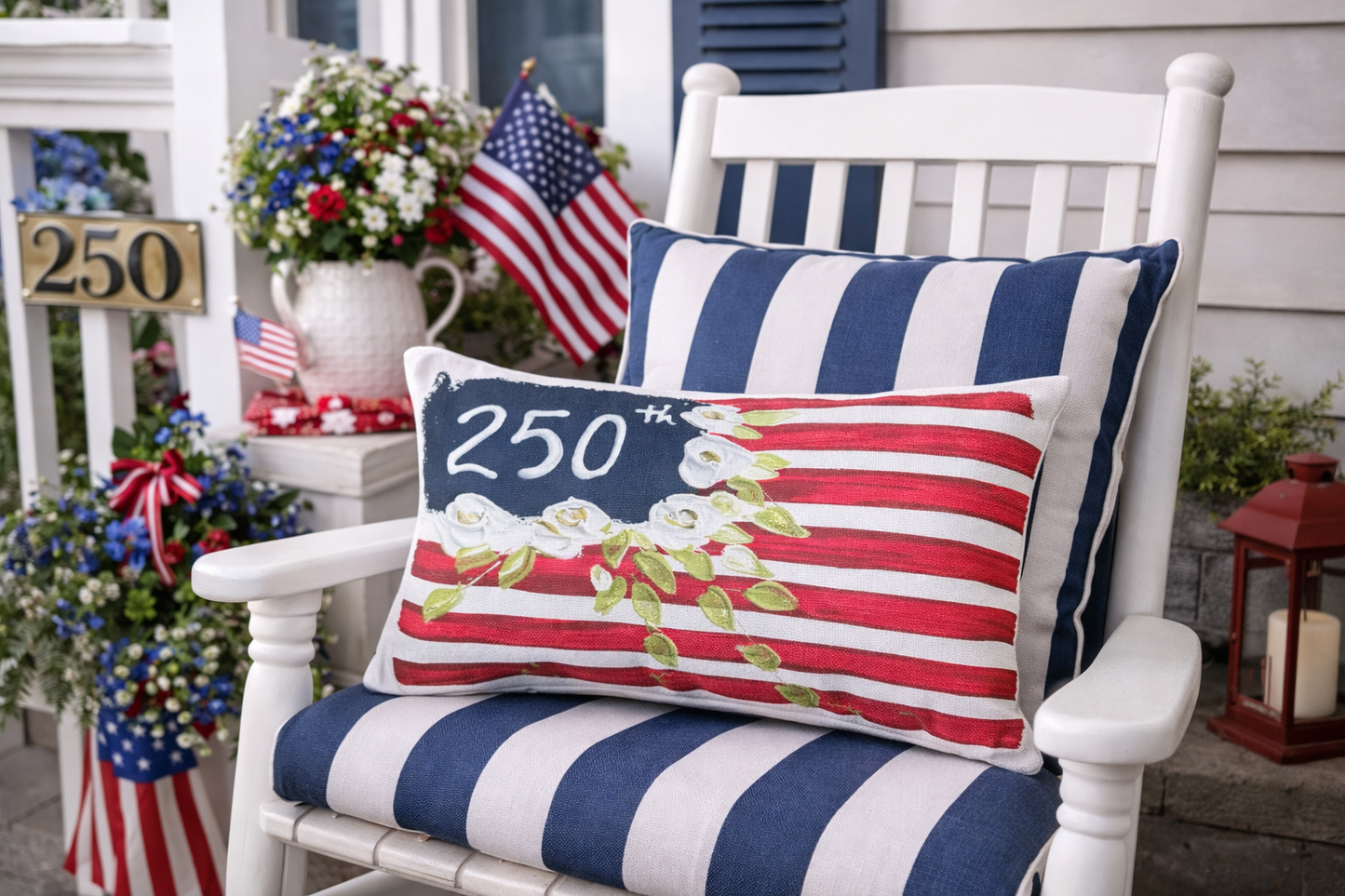 The Porch Southern Cotton Mill 250th Flag Lumbar