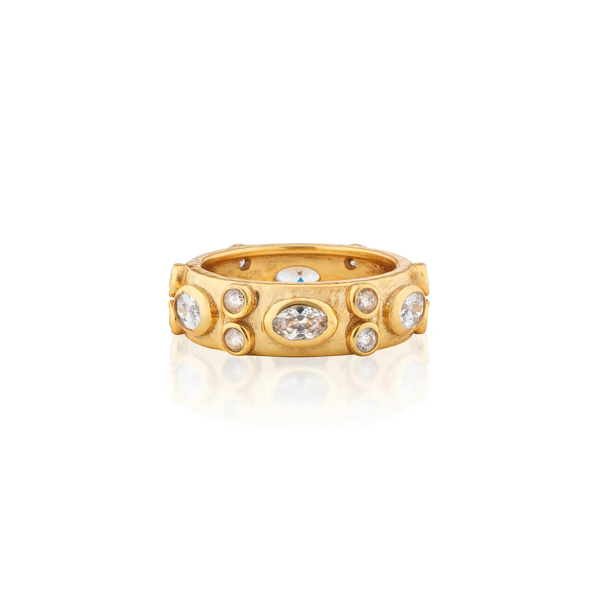Capucine De Wulf Hammered Ring - Clear Cubic Zirconia