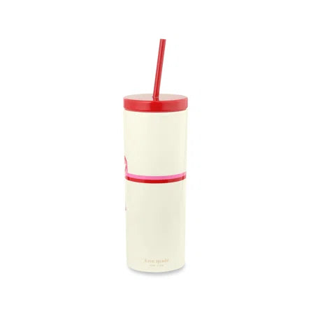 Kate Spade Acrylic Tumbler with Straw, Candy Bow