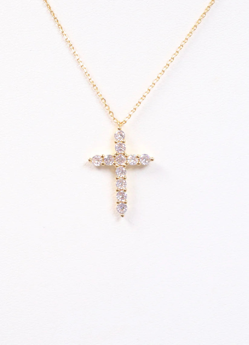 Caroline Hill Valencourt CZ Cross Necklace
