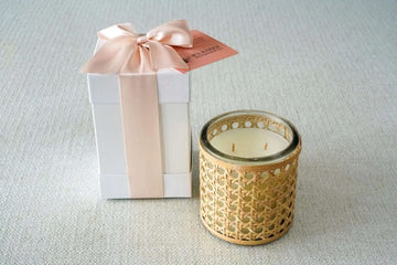 B's Knees Eliza 2-Wick Basketweave Candle