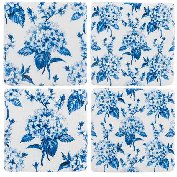 The Porch CBK Home Set of 4 Hydrangea Coasters