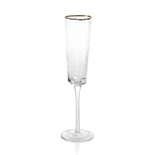 Zodax Aperitivio Triangular with Gold Rim Champagne Glass