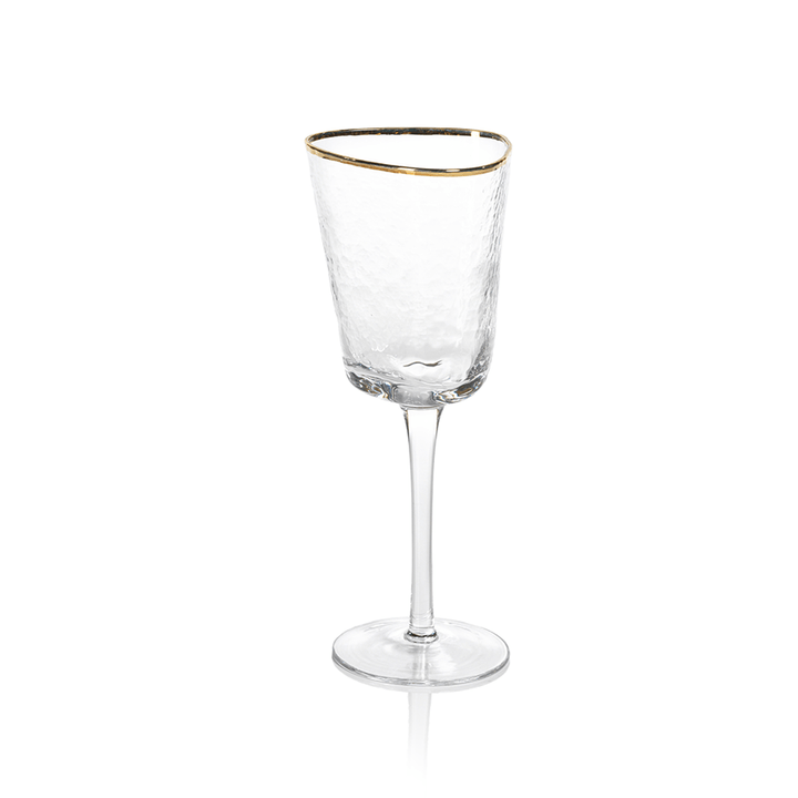 Zodax Aperitivio Triangular with Gold Rim Wine Glass