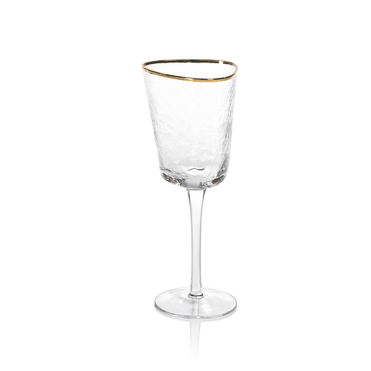 Zodax Aperitivio Triangular with Gold Rim Wine Glass