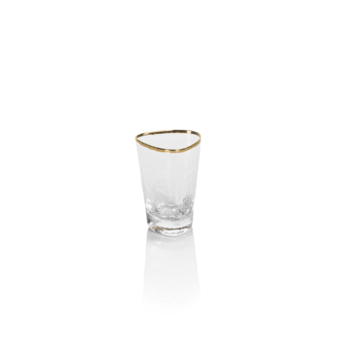 Zodax Aperitivio Triangular with Gold Rim Shot Glass