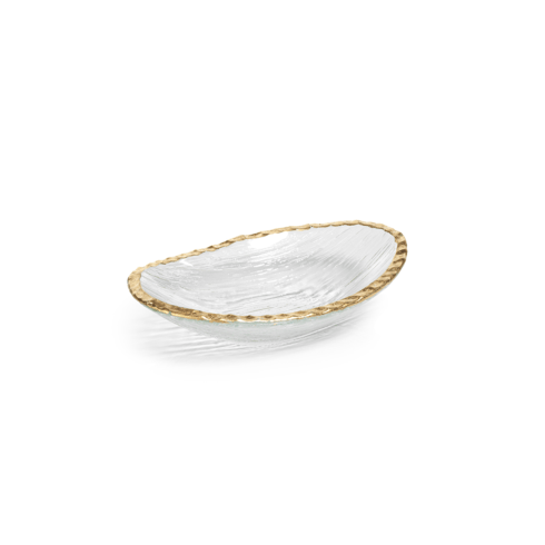 Zodax Clear Textured Bowl with Jagged Gold Rim