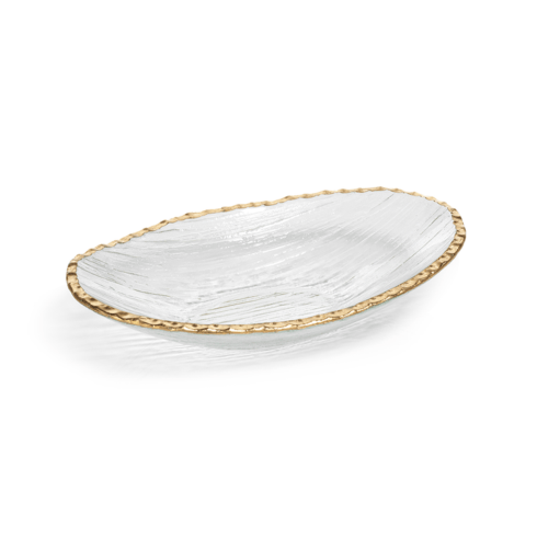 Zodax Clear Textured Bowl with Jagged Gold Rim