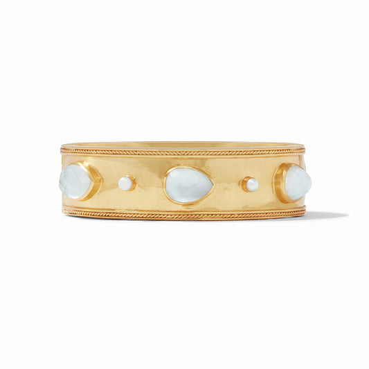 Julie Vos Cannes Stone Statement Hinge Bangle