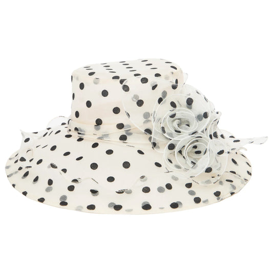 San Diego Hat Felt Polka Dot Organza Dress Hat