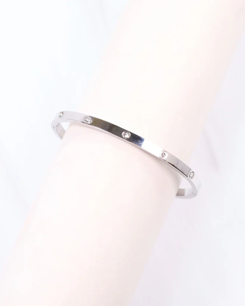 Caroline Hill Geneiva Silver CZ Metal Bracelet