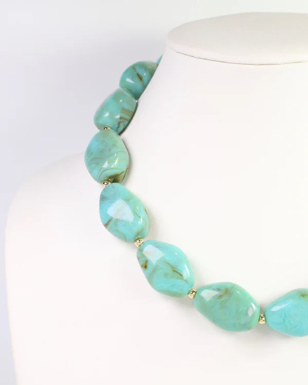 Caroline Hill Frederick Stone Beaded Necklace Turquoise