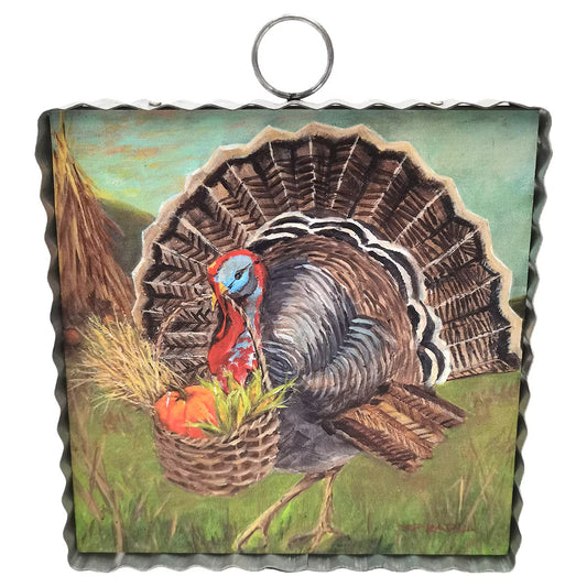 The Porch Round Top Mini Art Turkey and Basket