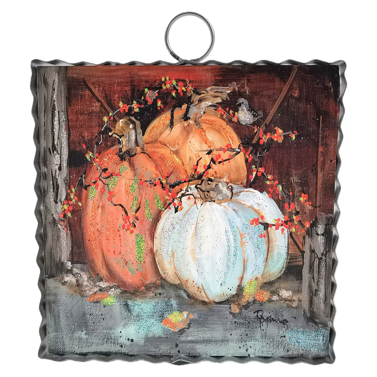 The Porch Round Top Mini Art Barn Pumpkins