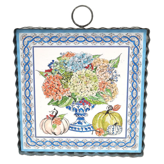 The Porch Round Top Mini Art Autumn Hydrangea