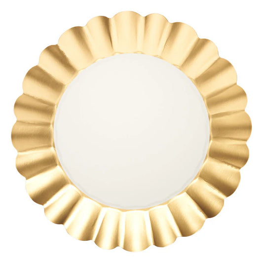 Sophistiplate Gold Rim White Dinner Plate 8 Count