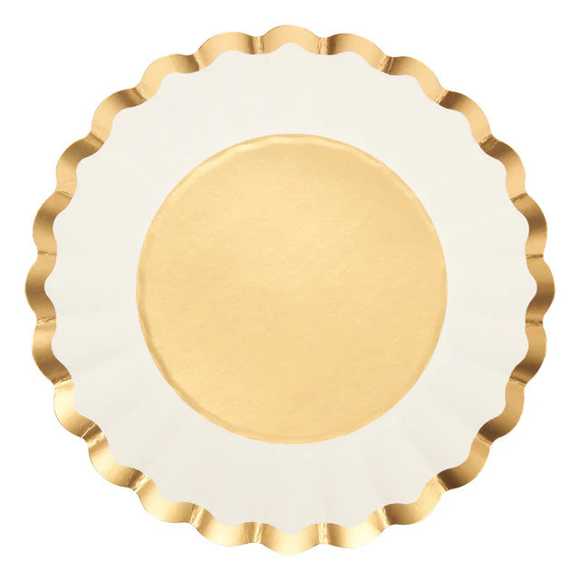 Sophistiplate Gold Rim White Salad / Dessert Plate 8 Count