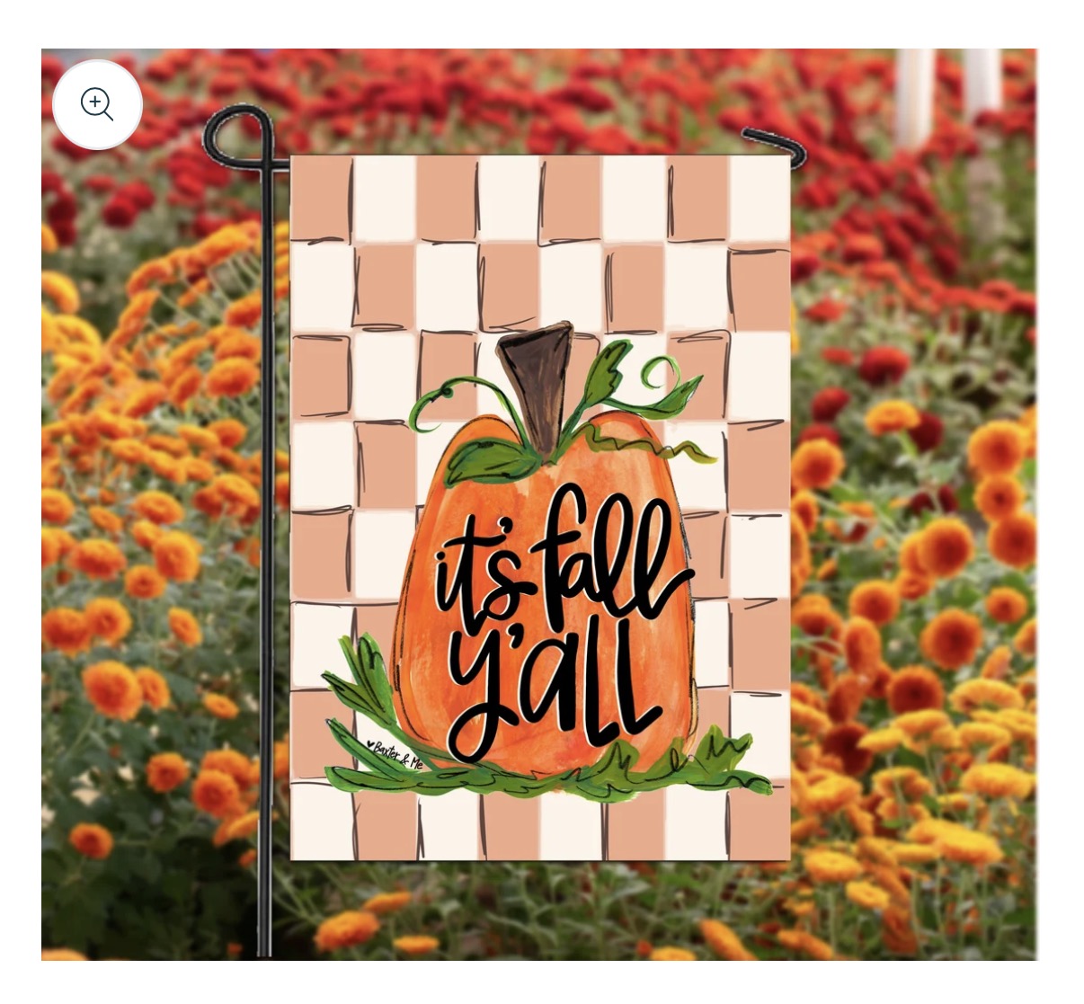 The Porch It's Fall Y'all Checkered Pumpkin Garden Flag