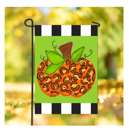 The Porch Cheetah Pumpkin Garden Flag