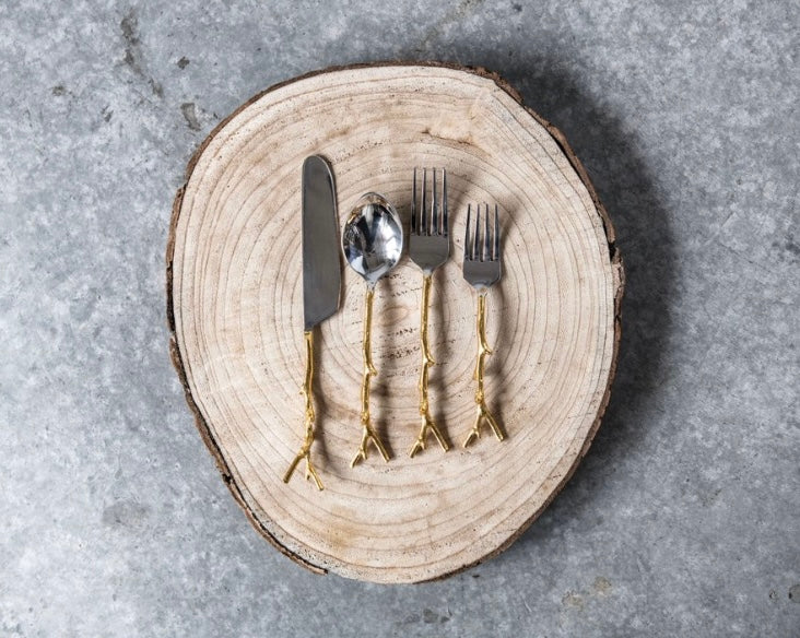 Creative Co-Op Gold Twig 5 Pc Place Setting