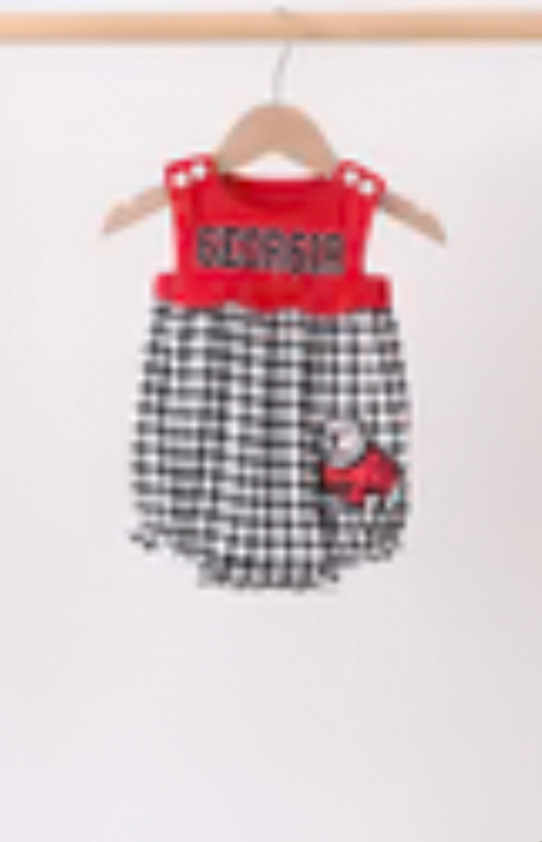 The Porch Red Georgia Applique Bubble for Girls