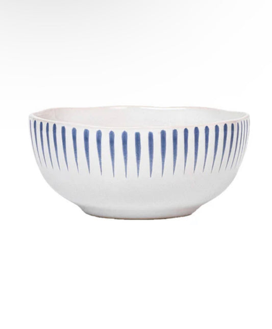 Juliska Sitio Stripe Indigo Cereal/Ice Cream Bowl