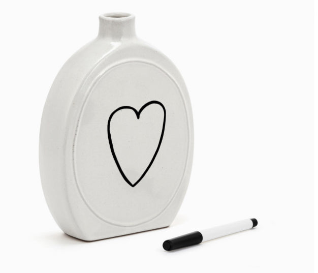 Demdaco Write On Small Oval Vase with Marker